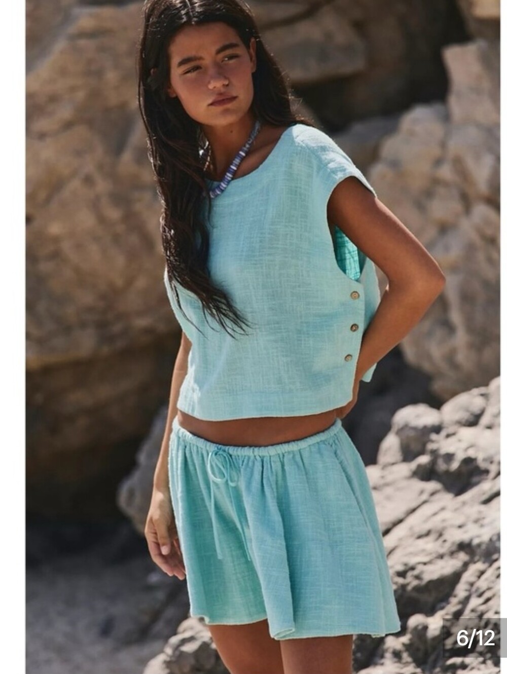 Free People free-est Skye Mini Skirt Set | Astral Stone | Size Small | NWT